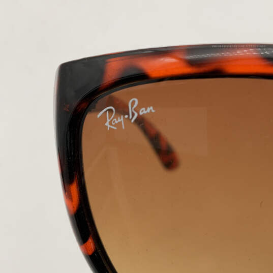 Womens RB4167 Brown Lens Orange Black Full Rim Cat Eye Sunglasses With Case image number 9