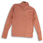 Womens Orange Mock Neck Quarter Zip Activewear Pullover T-Shirt Size XS image number 2