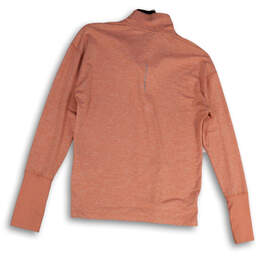 Womens Orange Mock Neck Quarter Zip Activewear Pullover T-Shirt Size XS alternative image