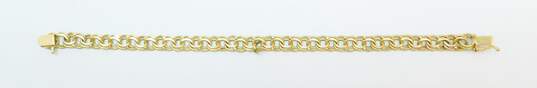 Vintage 14K Yellow Gold Double Curb Chain Bracelet 12.4g image number 3