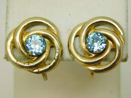 VNTG Icy Blue Gold Tone Earrings & Brooch alternative image