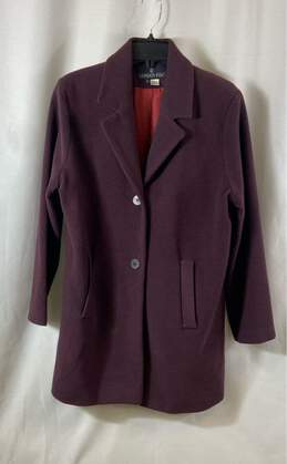 London Fog Womens Wine Long Sleeve Button Front Winter Coat Size Medium