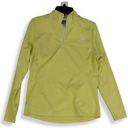 The North Face Womens Yellow Long Sleeve 1/4 Zip Activewear T-Shirt Size L