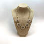 Designer J. Crew Gold-Tone Chain Clear Crystal Cut Stone Statement Necklace image number 1