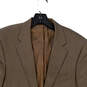 Mens Brown Long Sleeve Collared Pockets Blazer Suit Size 42L image number 3