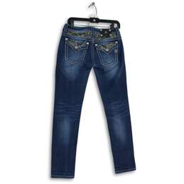 Miss Me Womens Blue Denim Medium Wash 5-Pocket Design Skinny Jeans Size 28 alternative image