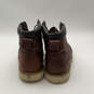 Mens 83605 Brown Leather Round Toe Lace-Up Classic Work Boots Size 14 image number 4