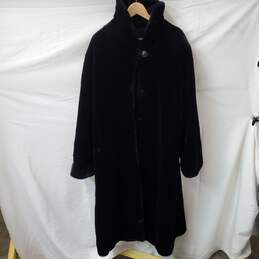 Pamela McCoy Tiger Mills Women's Modacrylic Black Long Coat Size 1X