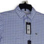 NWT Mens Blue White Printed Spread Collar Short Sleeve Polo Shirt Size S image number 3