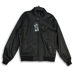 NWT AG Milano Mens Black Mock Neck Long Sleeve Full-Zip Bomber Jacket Size XL