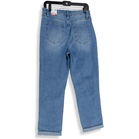 NWT Womens Blue Denim Distressed 5-Pocket Design Mom Jeans Size 11 image number 2