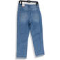 NWT Womens Blue Denim Distressed 5-Pocket Design Mom Jeans Size 11 image number 2