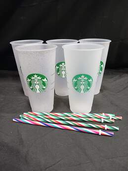 5pc Bundle of Starbucks Venti Cold Cups w/Straws