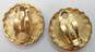 Vintage Givenchy Goldtone Cable Rope Textured Circle Clip On Earrings image number 3