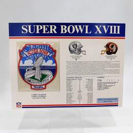 Super Bowl XVIII Patch Stat Card Official Willabee & Ward 35712