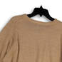 Mens Tan Stretch V-Neck Long Sleeve Classic Pullover Sweater Size XL image number 4