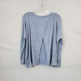 Lush Light Blue Open Back Knit Sweater WM Size S NWT alternative image