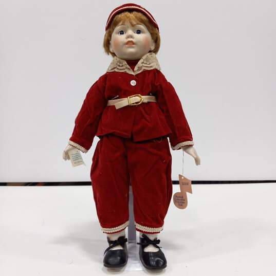 Vintage Schmid Musical Porcelain Boy Doll image number 1