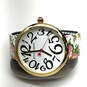 Designer Betsey Johnson White Dial Floral Stainless Steel Analog Wristwatch image number 4