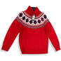 NWT Mens Red Knitted Long Sleeve Turtle Neck Pullover Sweater Size Large image number 3