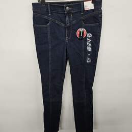 Express Ankle High Rise Blue Jeans