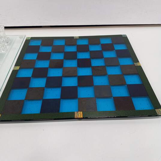 Glass Chess Set w/Chess Pieces and Additional Chess Board image number 3