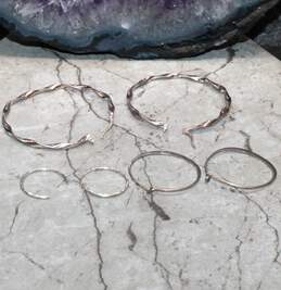 Set of Three Sterling Silver Hoop Earrings alternative image