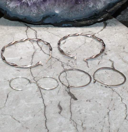 Set of Three Sterling Silver Hoop Earrings image number 2