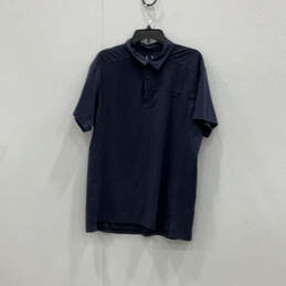 Mens Navy Blue Short Sleeve Spread Collar Golf Polo Shirt Size XL