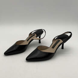 Womens Black Pointed Toe Slip-On Stiletto Heel Slingback Sandals Size 7M alternative image