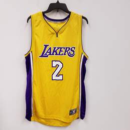 Mens Yellow Los Angeles Lakers Lonzo Ball #2 Basketball NBA Jersey Size L alternative image