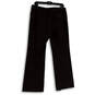 Womens Black Flat Front Pockets Regular Fit Straight Leg Dress Pants Size 8 image number 2