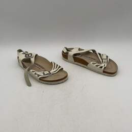 Birkenstock Womens White Open Toe Adjustable Buckle Strappy Sandals Size 6