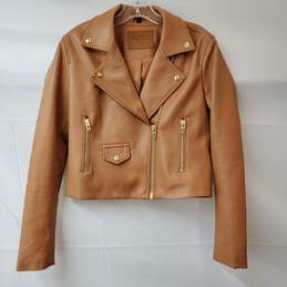 Blank NYC Faux Leather Moto Jacket Redwood Women's Size S