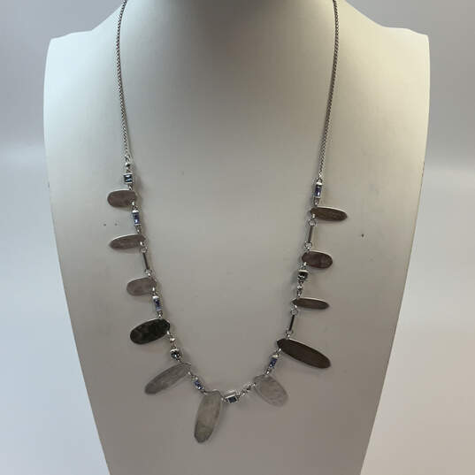 Designer Kendra Scott Silver-Tone Crystal Stone Hammered Choker Necklace image number 1