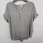 Maurices Gray 1/4 zip V Neck image number 1