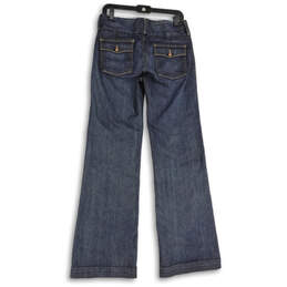 NWT Womens Blue Denim Super Stretch Wide Leg Flared Jeans Size 6/28 alternative image