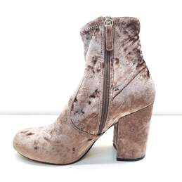 Steve Madden Gaze Brown Crushed Velvet Block Ankle Boots Women's Size 6.5M alternative image