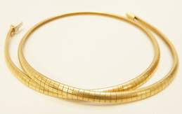 14K Yellow Gold Omega Chain Collar Necklace 27.9g