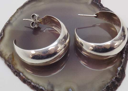 Artisan Sajen Sterling Silver Druzy Pendant Necklace & Hoop Earrings 11.5g image number 6