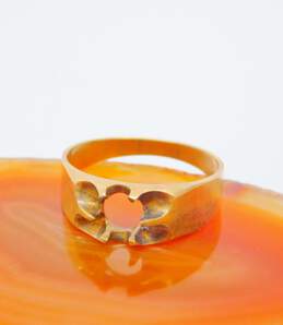 10K Gold Wide Band Scalloped Ring Setting 5.8g alternative image
