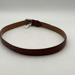 NWT Mens 35016 Brown Leather Adjustable Metal Buckle Waist Belt Size 38 alternative image