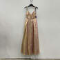 NWT Womens Pink Pleated V-Neck Spaghetti Strap Long Maxi Dress Size 7 image number 1