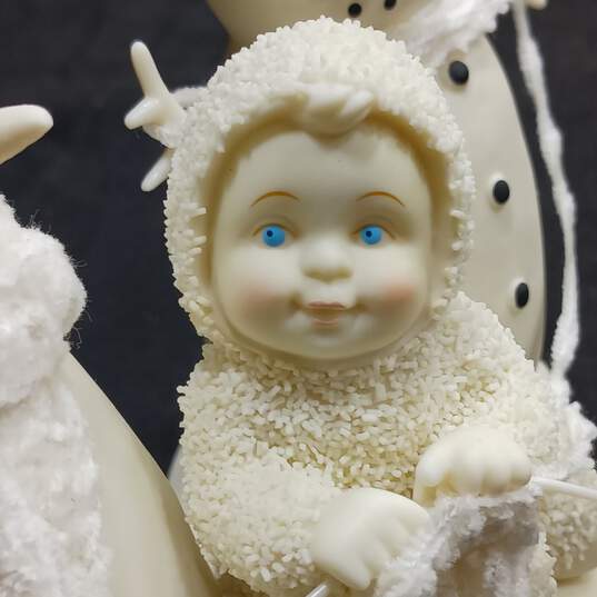 Vintage Snowbabies Hooked On Knitting Figurine w/Box image number 5