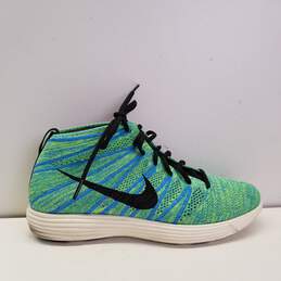 Nike Lunar Flyknit Chukka Blue Glow Volt Men's Athletic Sneaker Size 10