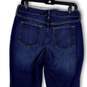 Womens Blue Denim Medium Wash Stretch Pockets Straight Leg Jeans Size 8L image number 4