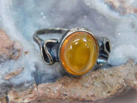 Artisan Sterling Silver Amber Jewelry 15.0g image number 6