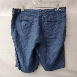 Europann Blue Linen Shorts Size 42 alternative image