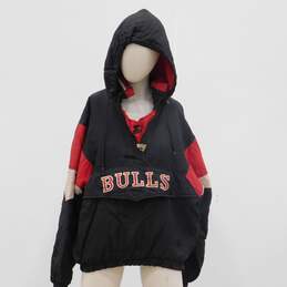 Vintage NBA Chicago Bulls Pullover Kangaroo Pocket Starter Jacket Size Small