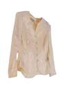 Women's Beige Designer Long Sleeve Button Front Blazer Size 12 image number 3